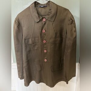 Johnny Was Olive Jacket made a synthetic silk Large